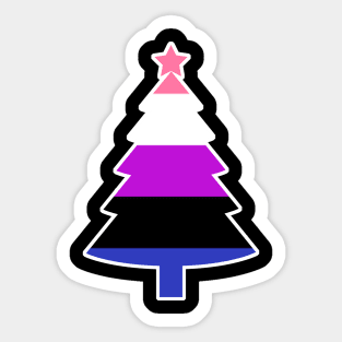 Christmas Tree LGBT Flag Genderfluid Sticker